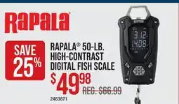 Cabela's RAPALA 50-LB. HIGH-CONTRAST DIGITAL FISH SCALE offer