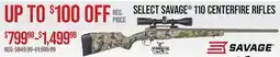 Cabela's SELECT SAVAGE 110 CENTERFIRE RIFLES offer