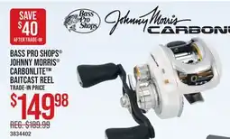 Cabela's BASS PRO SHOPS JOHNNY MORRIS CARBONLITE BAITCAST REEL offer