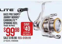 Cabela's BASS PRO SHOPS JOHNNY MORRIS CARBONLITE SPINNING REEL offer