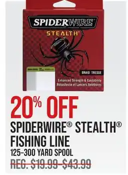 Cabela's SPIDERWIRE STEALTH FISHING LINE offer