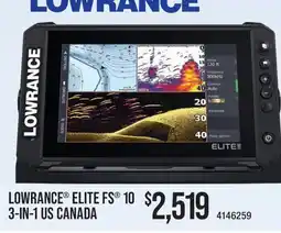 Cabela's LOWRANCE ELITE FS 10 3-IN-1 US CANADA offer
