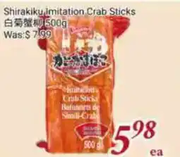 Tone Tai Supermarket Shirakiku imitation Crab Sticks offer