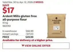 Costco Ardent Mills gluten free all-purpose flour offer