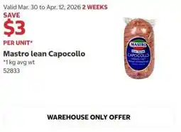 Costco Mastro lean Capocollo offer