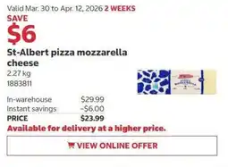 Costco St-Albert pizza mozzarella cheese offer