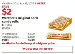 Costco Werther's Original hard candy rolls offer