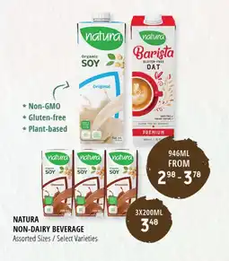 City Avenue Market Natura non-dairy beverage offer
