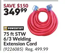 Princess Auto 75 ft STW 6/3 Welding Extension Cord offer