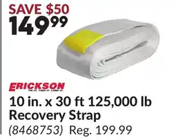 Princess Auto 10 in. x 30 ft 125,000 lb Recovery Strap offer