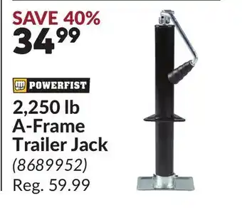 Princess Auto 2,250 lb A-Frame Trailer Jack offer
