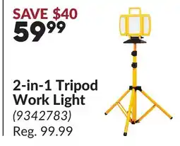 Princess Auto 2-in-1 Tripod Work Light offer