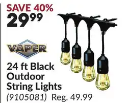 Princess Auto 24 ft Black Outdoor String Lights offer