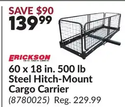 Princess Auto 60 x 18 in. 500 lb Steel Hitch-Mount Cargo Carrier offer