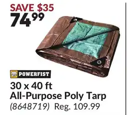Princess Auto 30 x 40 ft All-Purpose Poly Tarp offer
