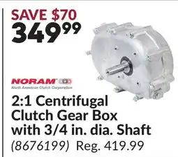 Princess Auto 2:1 Centrifugal Clutch Gear Box with 3/4 in. dia. Shaft offer