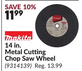 Princess Auto 14 in. Metal Cutting Chop Saw Wheel offer