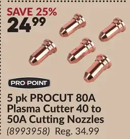 Princess Auto 5 pk PROCUT 80A Plasma Cutter 40 to 50A Cutting Nozzles offer