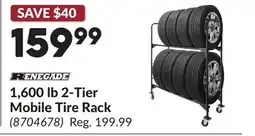 Princess Auto 1,600 lb 2-Tier Mobile Tire Rack offer