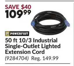 Princess Auto 50 ft 10/3 Industrial Single-Outlet Lighted Extension Cord offer
