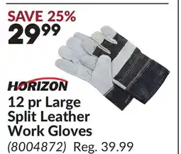 Princess Auto 12 pr Large Split Leather Work Gloves offer