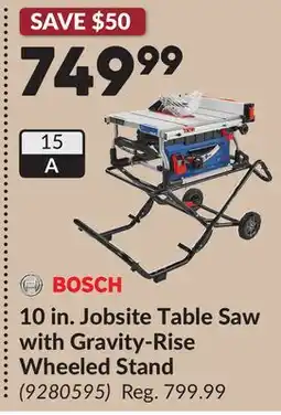 Princess Auto 10 in. Jobsite Table Saw with Gravity-Rise Wheeled Stand offer