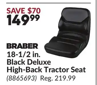 Princess Auto 18-1/2 in. Black Deluxe High-Back Tractor Seat offer