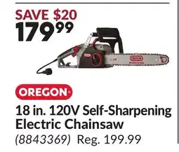 Princess Auto 18 in. 120V Self-Sharpening Electric Chainsaw offer