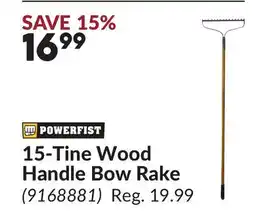 Princess Auto 15-Tine Wood Handle Bow Rake offer