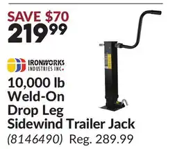 Princess Auto 10,000 lb Weld-On Drop Leg Sidewind Trailer Jack offer