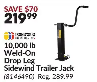 Princess Auto 10,000 lb Weld-On Drop Leg Sidewind Trailer Jack offer