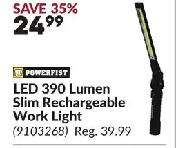 Princess Auto LED 390 Lumen Slim Rechargeable Work Light offer