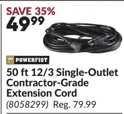 Princess Auto 50 ft 12/3 Single-Outlet Contractor-Grade Extension Cord offer