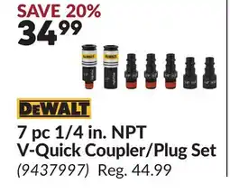 Princess Auto 7 pc 1/4 in. NPT V-Quick Coupler/Plug Set offer