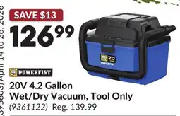 Princess Auto 20V 4.2 Gallon Wet/Dry Vacuum offer