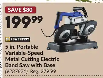 Princess Auto 5 in. Portable Variable-Speed Metal Cutting Electric Band Saw with Base offer