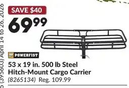 Princess Auto 53 x 19 in. 500 lb Steel Hitch-Mount Cargo Carrier offer