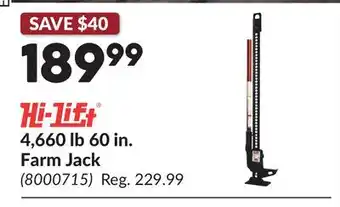 Princess Auto 4,660 lb 60 in. Farm Jack offer