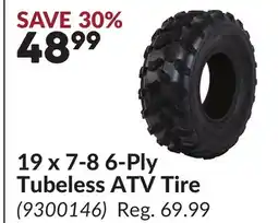 Princess Auto 19 x 7-8 6-Ply Tubeless ATV Tire offer