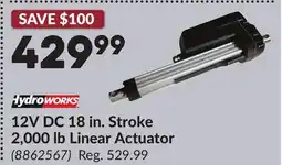 Princess Auto 12V DC 18 in. Stroke 2,000 lb Linear Actuator offer