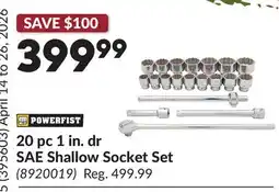 Princess Auto 20 pc 1 in. dr SAE Shallow Socket Set offer