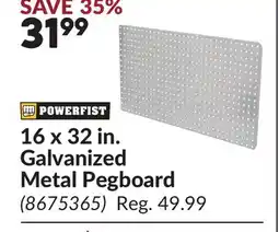 Princess Auto 16 x 32 in. Galvanized Metal Pegboard offer