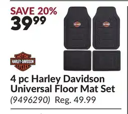 Princess Auto 4 pc Harley Davidson Universal Floor Mat Set offer
