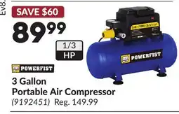 Princess Auto 3 Gallon Portable Air Compressor offer