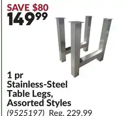 Princess Auto 1 pr Stainless-Steel Table Legs, Assorted Styles offer
