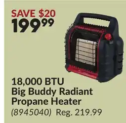 Princess Auto 18,000 BTU Big Buddy Radiant Propane Heater offer