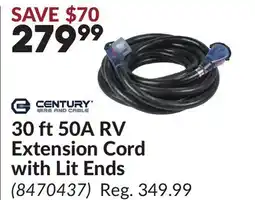 Princess Auto 30 ft 50A RV Extension Cord with Lit Ends offer