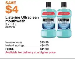 Costco Listerine Ultraclean mouthwash offer