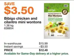 Costco Bibigo chicken and cilantro mini wontons offer