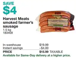 Costco Harvest Meats smoked farmer's sausage offer